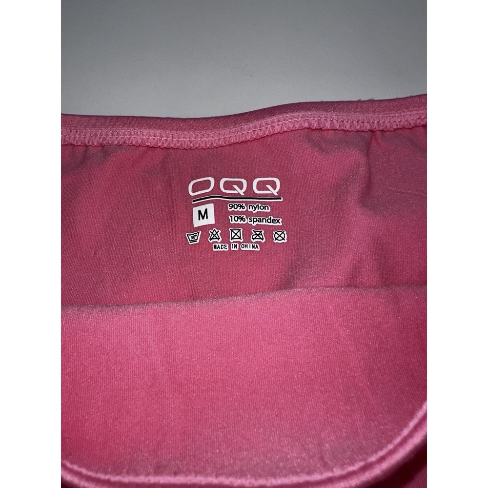 OQQ Bright Pink & Red High Waisted Ruffle Skirt Size Med Golf Athleisure 2 Piece - Picture 5 of 6